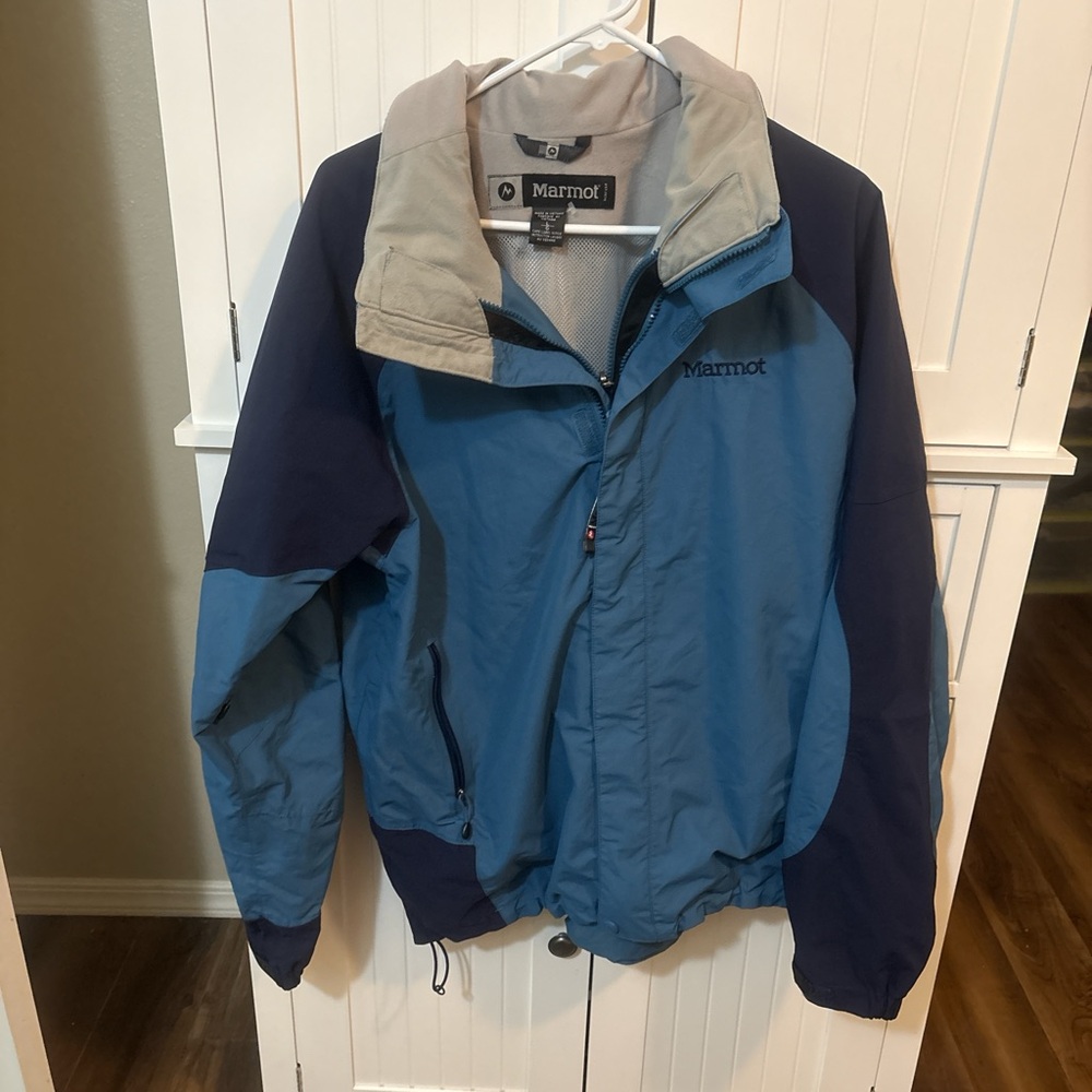 Marmot Blue Colorblock Lightweight Hiking GorpcoreJacket Mens Large Outdoor Coat
